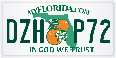 FL license plate DZHP72