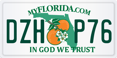 FL license plate DZHP76