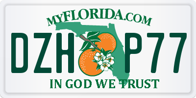 FL license plate DZHP77