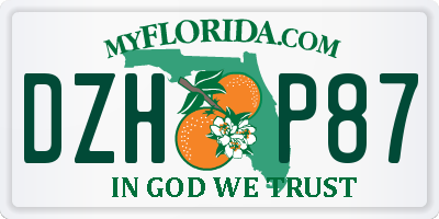 FL license plate DZHP87
