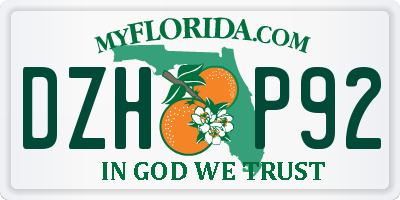 FL license plate DZHP92