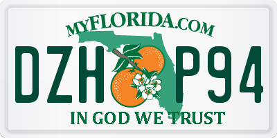 FL license plate DZHP94