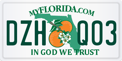 FL license plate DZHQ03