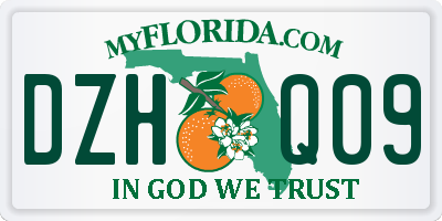 FL license plate DZHQ09
