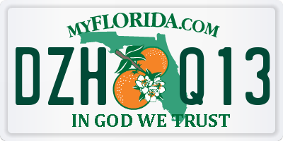 FL license plate DZHQ13
