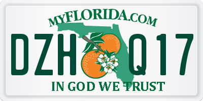 FL license plate DZHQ17