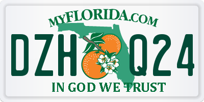 FL license plate DZHQ24