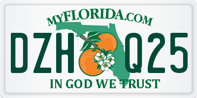 FL license plate DZHQ25