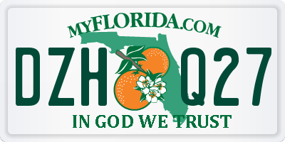 FL license plate DZHQ27