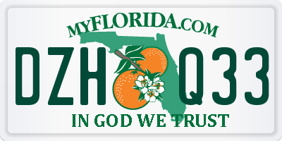 FL license plate DZHQ33