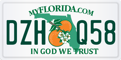 FL license plate DZHQ58