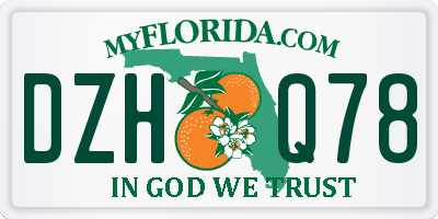 FL license plate DZHQ78