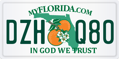FL license plate DZHQ80