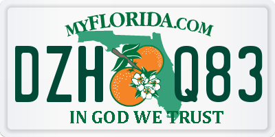 FL license plate DZHQ83