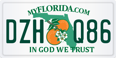 FL license plate DZHQ86