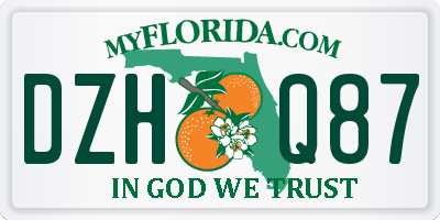 FL license plate DZHQ87