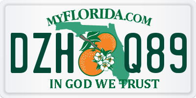 FL license plate DZHQ89