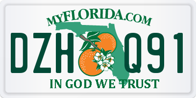 FL license plate DZHQ91