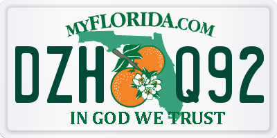 FL license plate DZHQ92