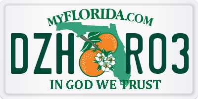 FL license plate DZHR03