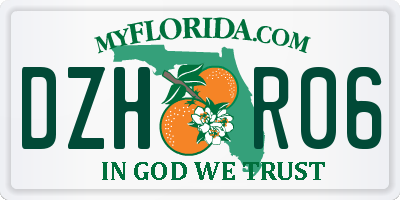 FL license plate DZHR06
