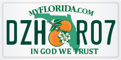 FL license plate DZHR07