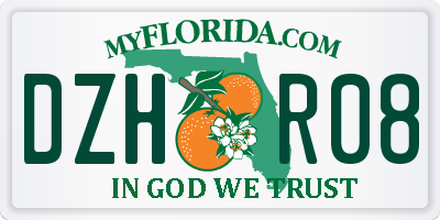 FL license plate DZHR08