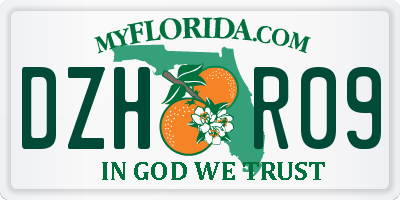FL license plate DZHR09