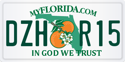 FL license plate DZHR15