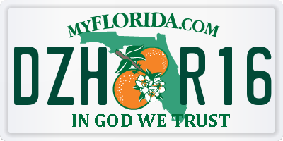 FL license plate DZHR16