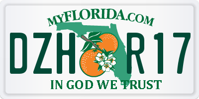 FL license plate DZHR17
