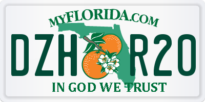 FL license plate DZHR20