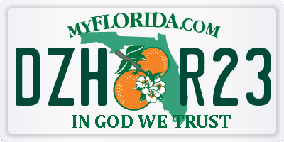 FL license plate DZHR23