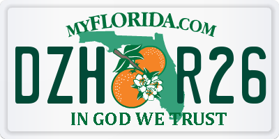 FL license plate DZHR26