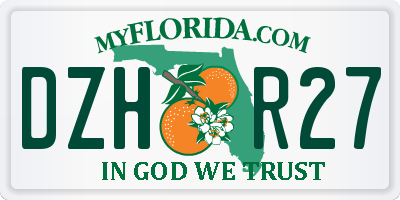 FL license plate DZHR27