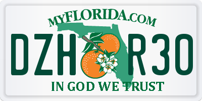 FL license plate DZHR30