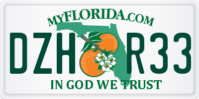 FL license plate DZHR33