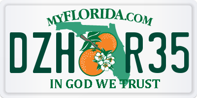FL license plate DZHR35