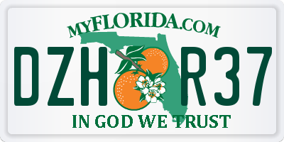 FL license plate DZHR37