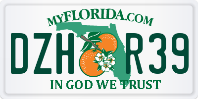 FL license plate DZHR39