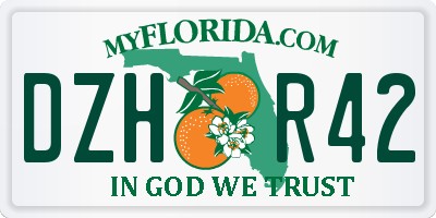 FL license plate DZHR42