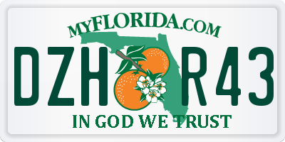 FL license plate DZHR43