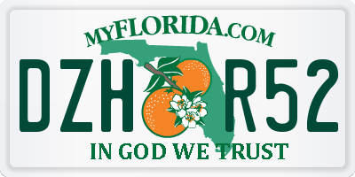 FL license plate DZHR52