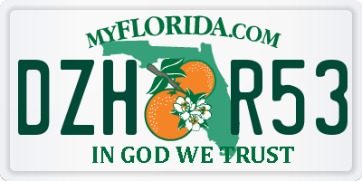 FL license plate DZHR53