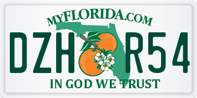FL license plate DZHR54