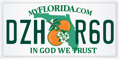 FL license plate DZHR60