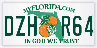 FL license plate DZHR64