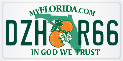 FL license plate DZHR66