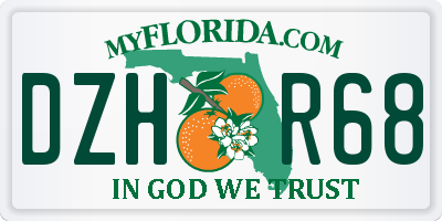 FL license plate DZHR68