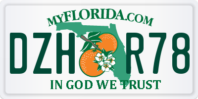 FL license plate DZHR78